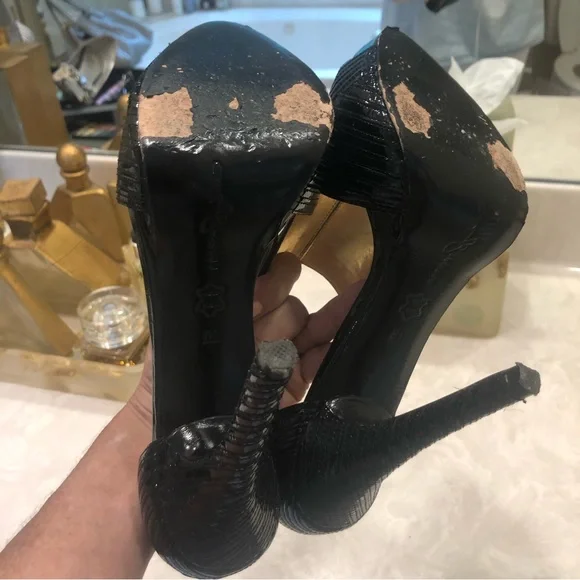 Report Signature black patent peep toe sandals, elegant!  Size 8.5. - Picture 9 of 16